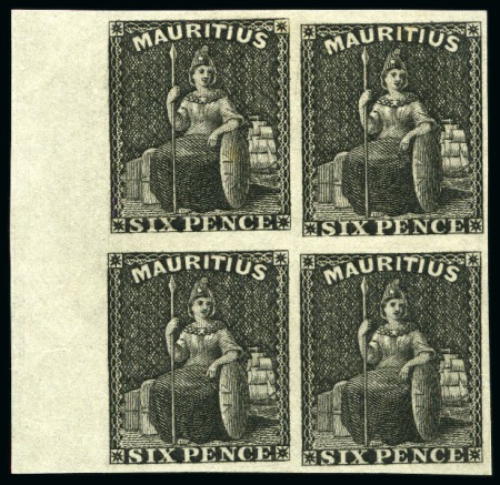 Stamp of Mauritius » 1858-62 Britannia Issues (SG 26-35) 1859-61 6d Plate Proof in black on stout wove, a l
