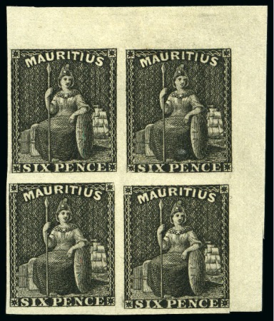 Stamp of Mauritius » 1858-62 Britannia Issues (SG 26-35) 1859-61 6d Plate proof in black on stout wove, a t