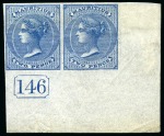 Stamp of Mauritius » Later Issues 1860-63 De La Rue imperforate Imprimaturs on unwat
