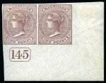 Stamp of Mauritius » Later Issues 1860-63 De La Rue imperforate Imprimaturs on unwat