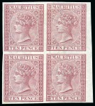 Stamp of Mauritius » Later Issues 1863-72 Crown CC imperforate Imprimaturs on waterm