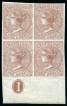 Stamp of Mauritius » Later Issues 1863-72 Crown CC imperforate Imprimaturs on waterm