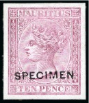 Stamp of Mauritius » Later Issues 1863-72 De La Rue coloured Die Proofs on glazed ca