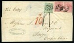 Stamp of Mauritius » Later Issues 1863-72 Crown CC 4d rose pair used with 6d yellow 