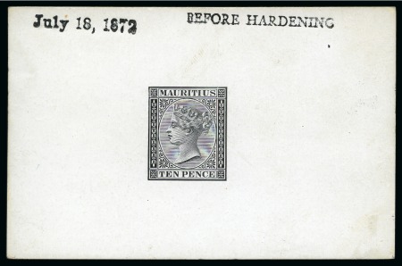 Stamp of Mauritius » Later Issues 1863-72 Crown CC 10d, Die Proof in black on glazed
