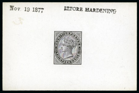 Stamp of Mauritius » Later Issues 1879-80 New Currency, die proofs in black on glaze