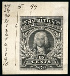 Stamp of Mauritius » Later Issues 1899 La Bourdonnais artist's essay with cut-out he