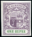 Stamp of Mauritius » Later Issues 1900-05 Arms 1r imperforate colour trial in dull p