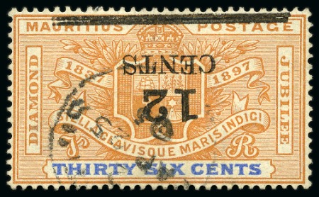 Stamp of Mauritius » Later Issues 1902 Surcharged 12c on Jubilee 36c, error surcharg