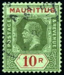 Stamp of Mauritius » Later Issues 1913-22 MCA 10r Die I on emerald/emerald back, 10r