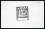Stamp of Mauritius » Later Issues 1924 Arms 50r, Master Die Proof in black on glazed