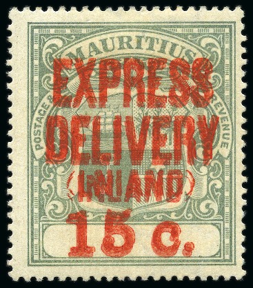 Stamp of Mauritius » Later Issues Express delivery 1904 15c grey-green error surchar