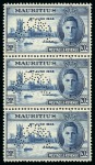 Stamp of Mauritius » Later Issues 1946 Victory set perforated SPECIMEN in strips of 