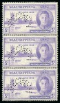 Stamp of Mauritius » Later Issues 1946 Victory set perforated SPECIMEN in strips of 