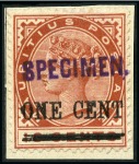 Stamp of Mauritius » Later Issues 1887-1902 range of handstamped SPECIMEN (Samuel NA