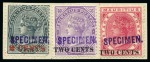 Stamp of Mauritius » Later Issues 1887-1902 range of handstamped SPECIMEN (Samuel NA