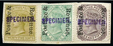 Stamp of Mauritius » Later Issues 1902 Overprinted Postage & Revenue 4c to 2r50 hand
