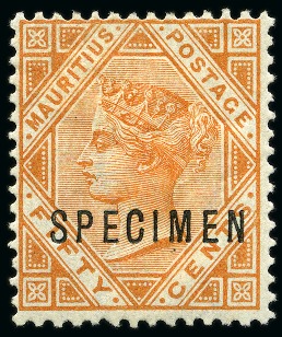 Stamp of Mauritius » Later Issues 1883-94 1c to 50c, 7 values ovpt SPECIMEN mint, so
