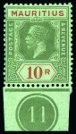 Stamp of Mauritius » Later Issues 1921-24 1c to 10r, range of marginal pieces with p