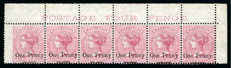 Stamp of Mauritius » Later Issues 1877 Surcharges mint with 1s on 5s, 1d on 4d margi