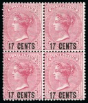 Stamp of Mauritius » Later Issues 1877 Surcharges mint with 1s on 5s, 1d on 4d margi