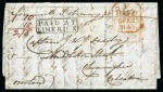 Stamp of India 1840 & 1847 Pair of covers; 1847 cover "per overld