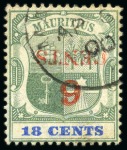 Stamp of Mauritius » Later Issues 1899 Surcharge issue group incl. 6c on 18c with in