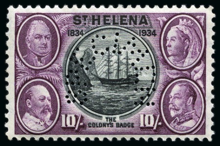 Stamp of St. Helena COLLECTIONS: 1934-46, Mint nh SPECIMEN group incl.