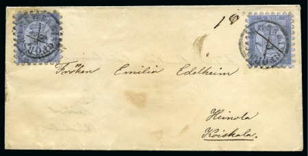 Stamp of Finland » 1860 Coat of Arms (Russian Currency) 5k Greyish Violet-blue, roulette I, two singles ti