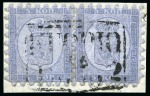Stamp of Finland » 1860 Coat of Arms (Russian Currency) 5k Greyish Violet-blue, roulette I, pair tied by K