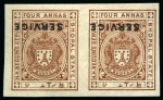 Stamp of Indian States » Bhopal 1908-11 Officials 2a & 4a, mint singles showing in