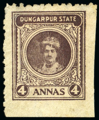 Stamp of Indian States » Dungarpur 1939-46 4a brown, perf. 10, mint single showing bo