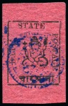 Stamp of Indian States » Duttia 1897 Datia 1/2a black on green, 1a black on white,