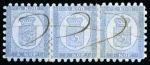 Stamp of Finland » 1860 Coat of Arms (Russian Currency) 5k Blue, roulette I, cliché setting K, balance col