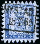 Stamp of Finland » 1860 Coat of Arms (Russian Currency) 5k Blue, roulette I & II, cliché settings LK and L