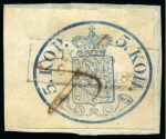 Stamp of Finland » 1856-58 5 Kopek Large Pearls Balance of the 5k Blue Large Pearls section on fiv