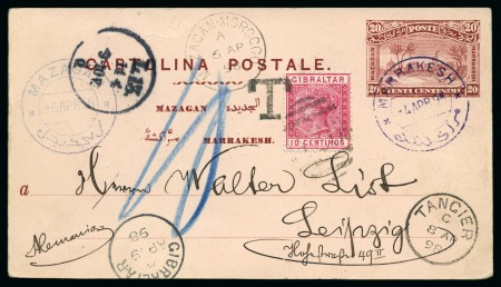 Stamp of Morocco » Local Issues 1898 20c Mazagan/Marrakesh local postal stationery