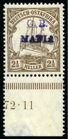 Stamp of Tanganyika » Mafia Island British Occupation » 1915 (Jan) "G. R. / MAFIA" Type 1 Overprint in Black 1915 (Jan) 2 1/2h brown, overprinted in blackish v