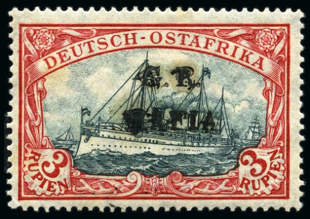 Stamp of Tanganyika » Mafia Island British Occupation » 1915 (Jan) "G. R. / MAFIA" Type 1 Overprint in Black 1915 (Jan) 3r blue-black and red, overprinted in b