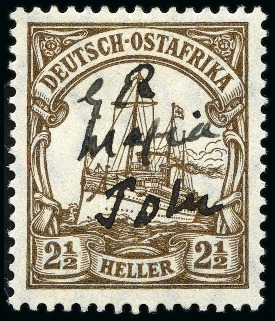 Stamp of Tanganyika » Mafia Island British Occupation » 1915 (Jan) "G R / Mafia / JDM" Manuscript Overprint 1915 "G R / Mafia / JDM" on German East Africa 2 1