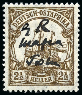 Stamp of Tanganyika » Mafia Island British Occupation » 1915 (Jan) "G R / Mafia / JDM" Manuscript Overprint 1915 "G R / Mafia / JDM" on German East Africa 2 1