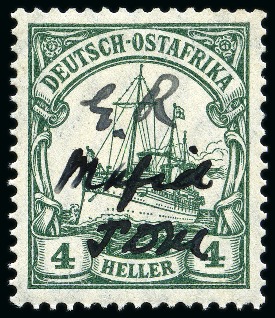 Stamp of Tanganyika » Mafia Island British Occupation » 1915 (Jan) "G R / Mafia / JDM" Manuscript Overprint 1915 "G R / Mafia / JDM" on German East Africa 4h 