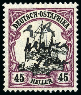 Stamp of Tanganyika » Mafia Island British Occupation » 1915 (Jan) "G R / Mafia / JDM" Manuscript Overprint 1915 "G R / Mafia / JDM" on German East Africa 45h