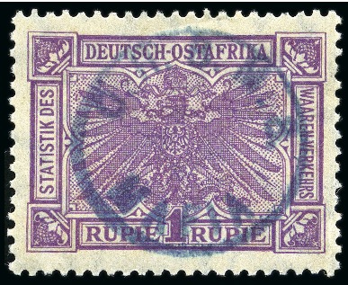 Stamp of Tanganyika » Mafia Island British Occupation » 1915 (Sep) "OHBMS Mafia" in Circle on GEA Fiscals 1915 (Sept) 1r lilac with bluish green overprint, 