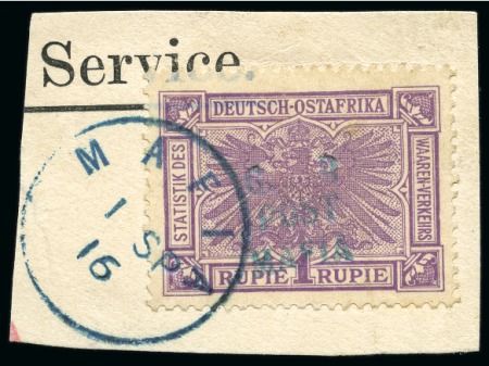 Stamp of Tanganyika » Mafia Island British Occupation » 1915 (Sep) "G. R / POST / MAFIA" Type 4 Overprint Only on GEA 1915 (Sept) 1r lilac with only type M4 (G.R. / POS