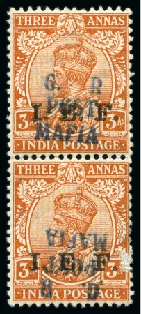 Stamp of Tanganyika » Mafia Island British Occupation » 1915 (Nov) "G. R / POST / MAFIA" Type 4 Overprint on India I.E.F. Issues 1915 (Nov) 1/2a green, 1a aniline carmine, 2a purp