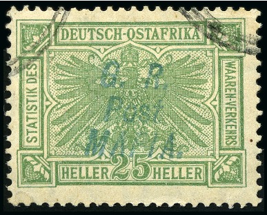 Stamp of Tanganyika » Mafia Island British Occupation » Other Issues German East Africa fiscal 25h dull green with type