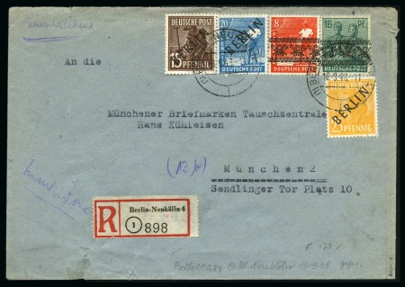 Stamp of Germany » Germany Collections and Large Lots 1947-49 BERLIN: Attractive accumulations of 100 co