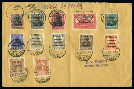 Stamp of Germany » Plebiscite Areas » Marienwerder 1920 Mixed issue franking of 12 values tied by Deu