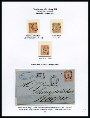 Stamp of Finland » 1860 Coat of Arms (Russian Currency) 10k Brownish carmine-rose, medium setting (2.3 X 1